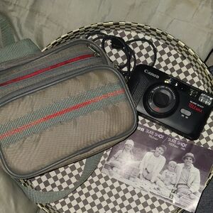 Canon Sure Shot Telemax Vintage Black Camera Gray Accents,Case & Instructions